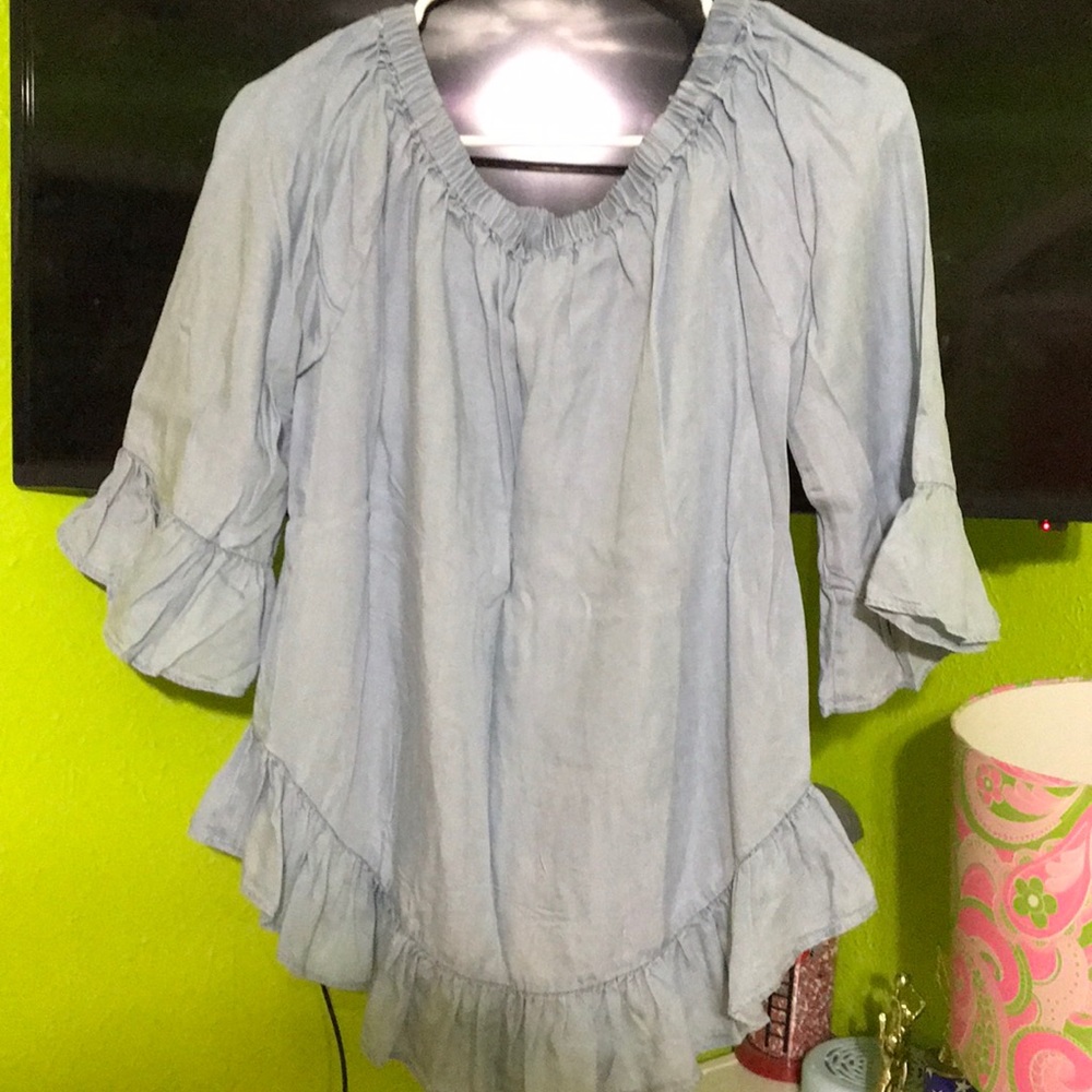 Worn wants off the shoulder blouse